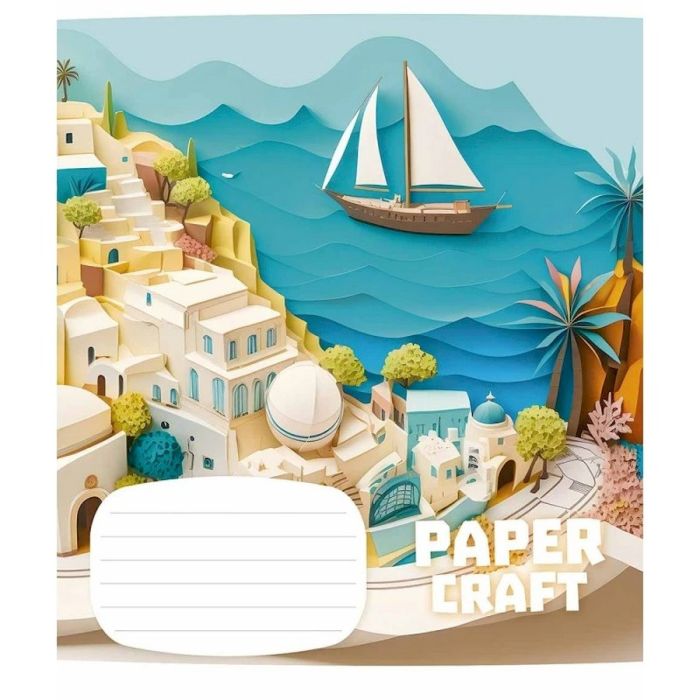 Тетрадь ученическая "Paper craft" 012-3354C-3 в косую линию, 12 листов