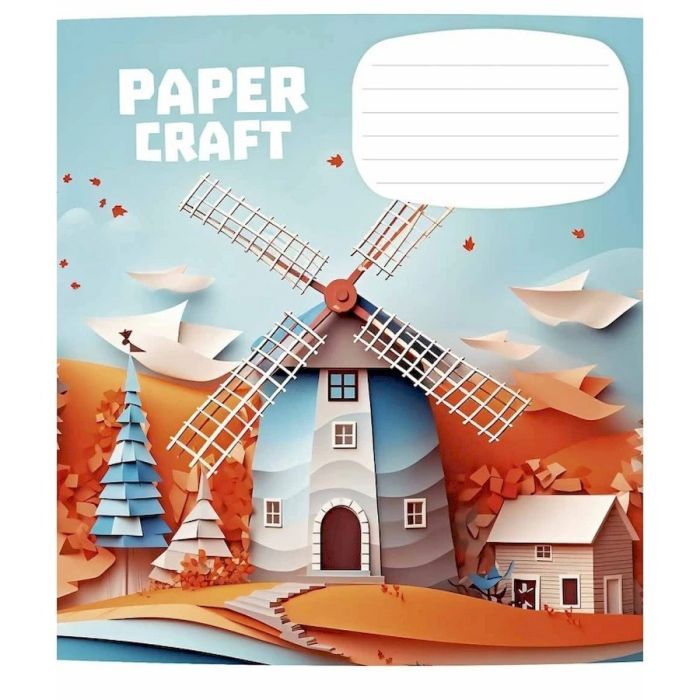 Тетрадь ученическая "Paper craft" 012-3354C-5 в косую линию, 12 листов