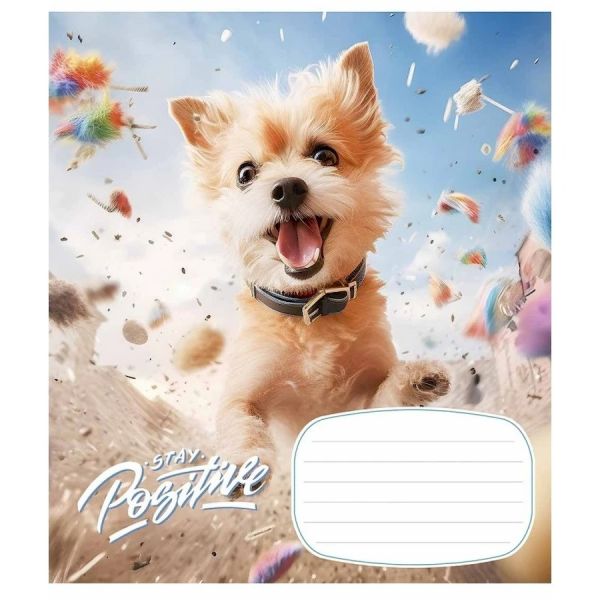 Тетрадь ученическая "Stay Positive" 012-3320C-3 в косую линию, 12 листов