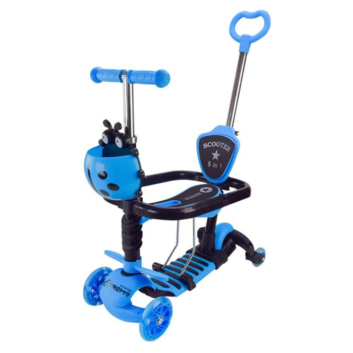 Самокат детский 3-х колесный Scooter Children's SC2501(Blue) 3в1 светящиеся колеса, синий