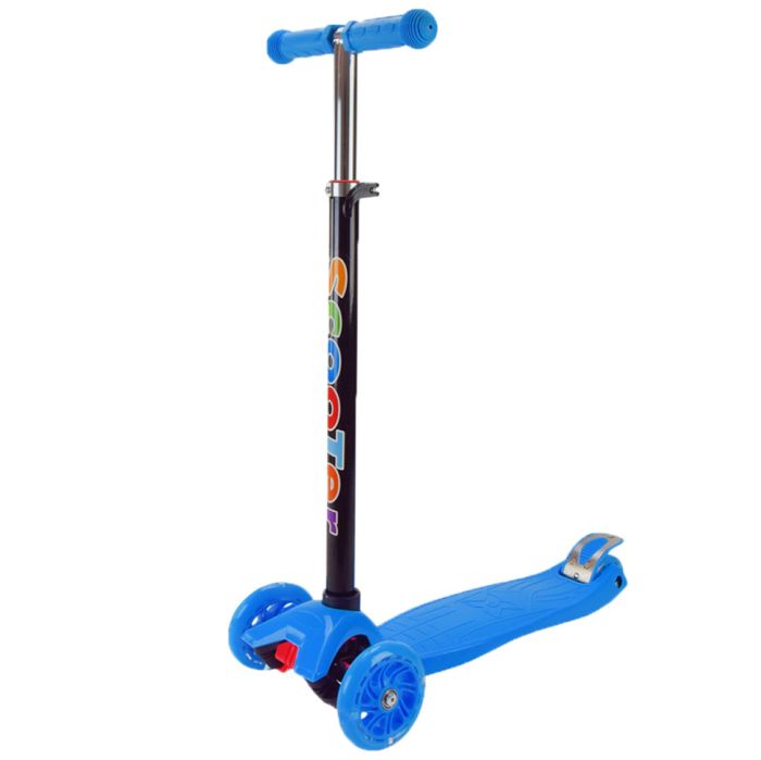 Самокат детский 3-х колесный Scooter Maxi SC2401(Blue) светящиеся колеса, синий