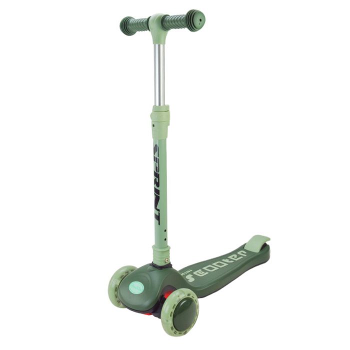 Самокат детский 3-х колесный Scooter SC2421(Green) светящиеся колеса, зеленый