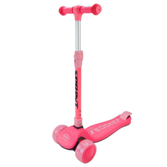 Самокат детский 3-х колесный Mini Scooter SC2420(Pink) светящиеся колеса, розовый