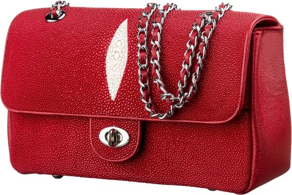 Сумка STINGRAY LEATHER 18223 из натуральной кожи морского ската Красный Сумка STINGRAY LEATHER 18223 из натуральной кожи морского ската Красный