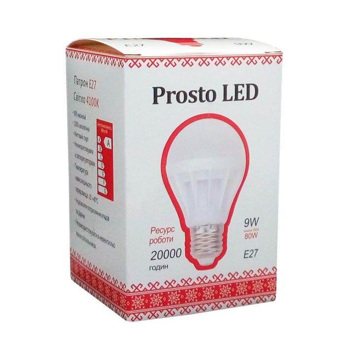 Светодиодная лампа Prosto LED SK-9W-E27 G61 4100К  (Шар)