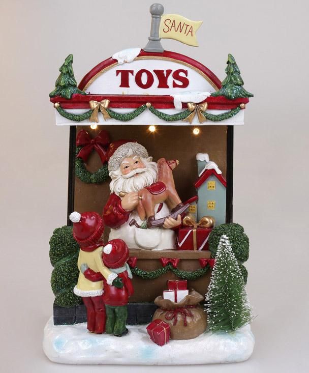 Новогодняя композиция «Santa's Toy Store» с LED подсветкой 22х14х33см, полистоун