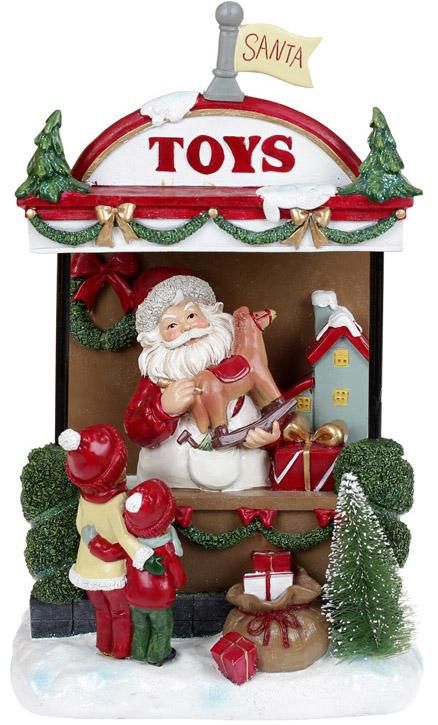 Новогодняя композиция «Santa's Toy Store» с LED подсветкой 22х14х33см, полистоун