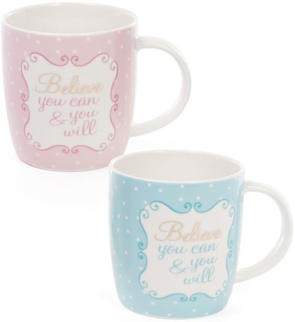 Кружка фарфоровая "Верь, что ты можешь и сделаешь" 400мл