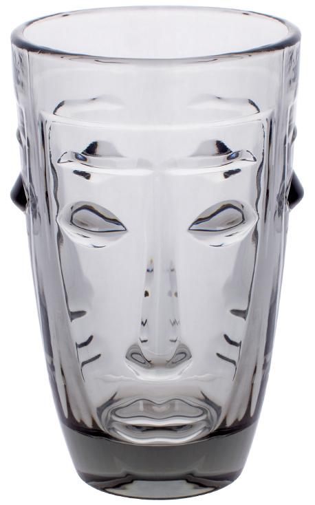 Набор 6 стеклянных стаканов Ariadne "Face Grey" 330мл, серое стекло