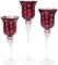 Набор 3 стеклянных подсвечника Claudine 30см, 35см, 40см, бордовый