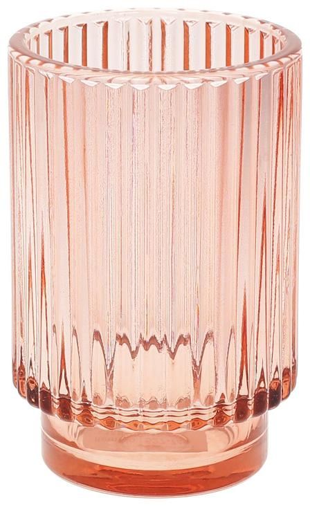 Подсвечник стеклянный "Aster" 9х13см, темно-розовый