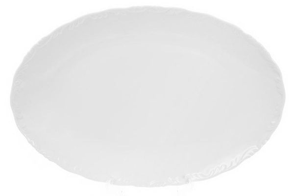 Блюдо фарфоровое "White Prince" овальное 30х20см (белый фарфор)