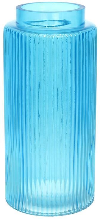 Ваза декоративная Ancient Glass "Прозрачная Лазурь" 25х12см, ярко-голубое стекло