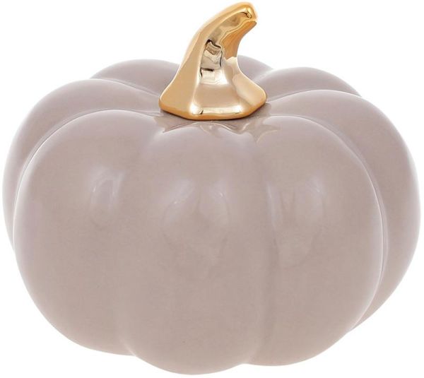 Фарфоровая фигурка "Тыковка" 13х13х10.5см, бежевый глянец с золотом