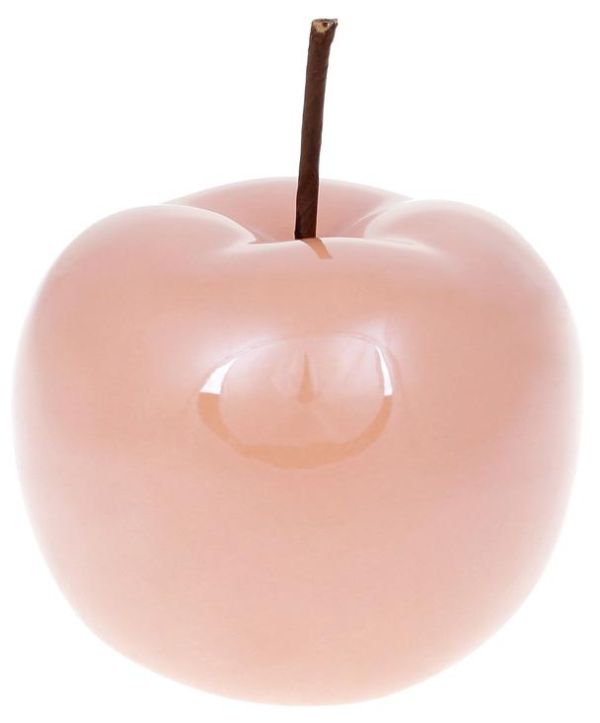 Набор 4 декоративные статуэтки "Яблоко" 12.5х12.5х15.5см, персиковый перламутр