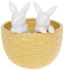 Декоративное кашпо "Кролики в корзинке" 14х13.5х15.2см, желтый с белым