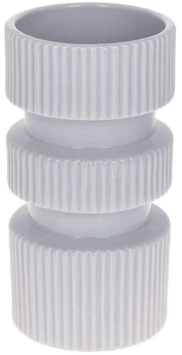 Ваза керамическая "Stone Flower" 11x11x20.5см, светло-серый глянец