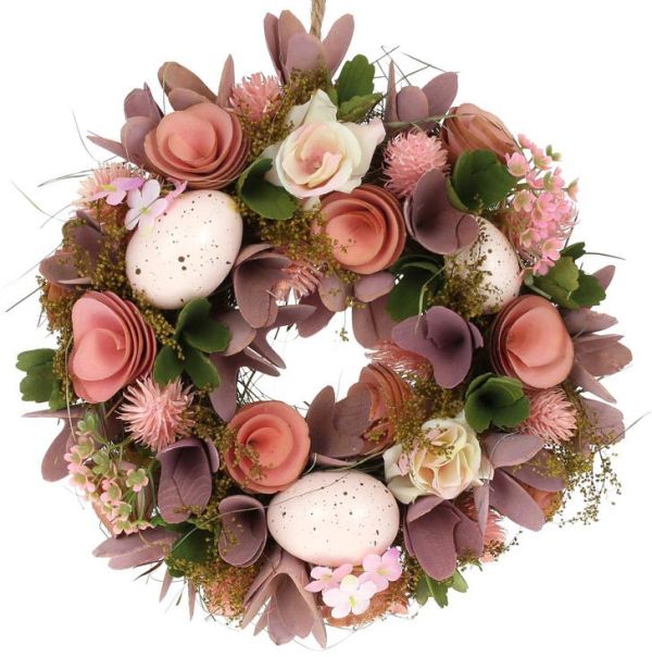 Венок пасхальный "Лиловые Цветы" Ø24см