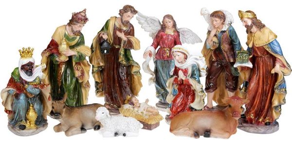 Набор 11 рождественских статуэток "Вертеп" 40см, полистоун