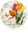 Набор 6 стеклянных тарелок "Букет тюльпанов" Ø25см, обеденные тарелки