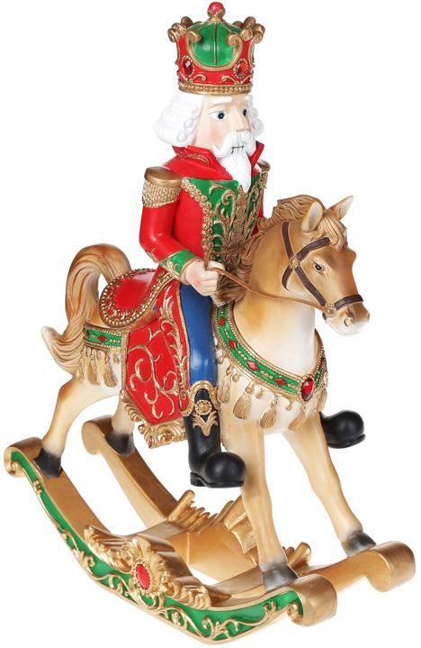Фигура декоративная "Щелкунчик на Пошадке-качалке" 32х13.5х39см