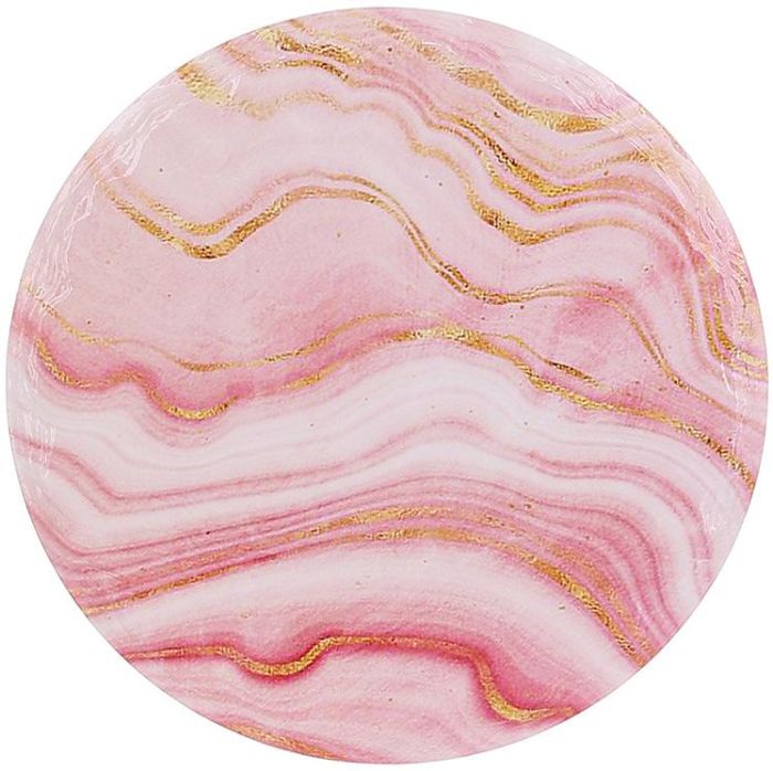 Подставка под горячее керамическая "Golden Pink Marble" Ø16см на пробковой основе