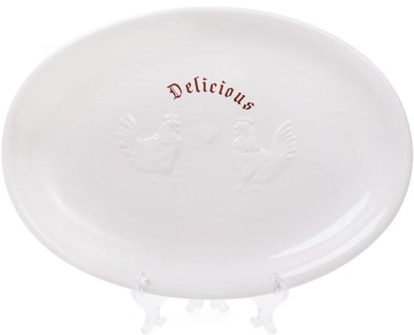 Блюдо керамическое "Тоскана" Family DELICIOUS 37х27см с объемным рисунком