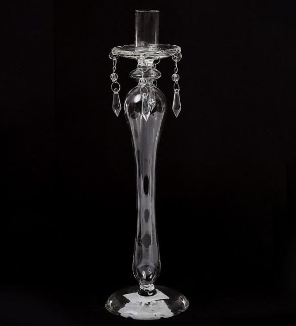 Подсвечник стеклянный Aiken "Yarlate" 9х32см с подвесками