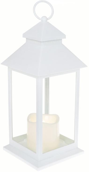 Декоративный фонарь "Ночной огонек" с LED подсветкой 13.5х13.5х31.5см, белый