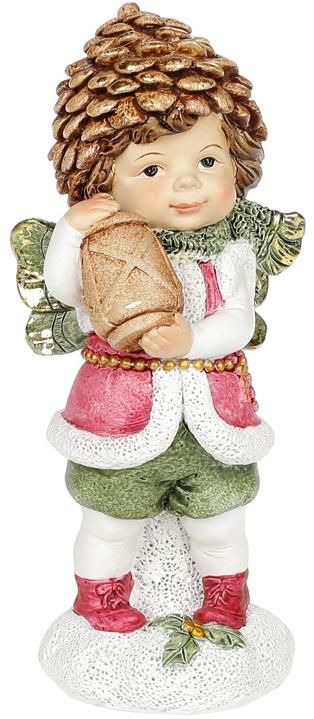 Статуэтка декоративная "Малыш Эльф с фонарем" 5.9х5.9х14.4см, полистоун