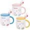 Кружка фарфоровая "Rabbit" 430мл с крышкой и ложкой, 3 дизайна
