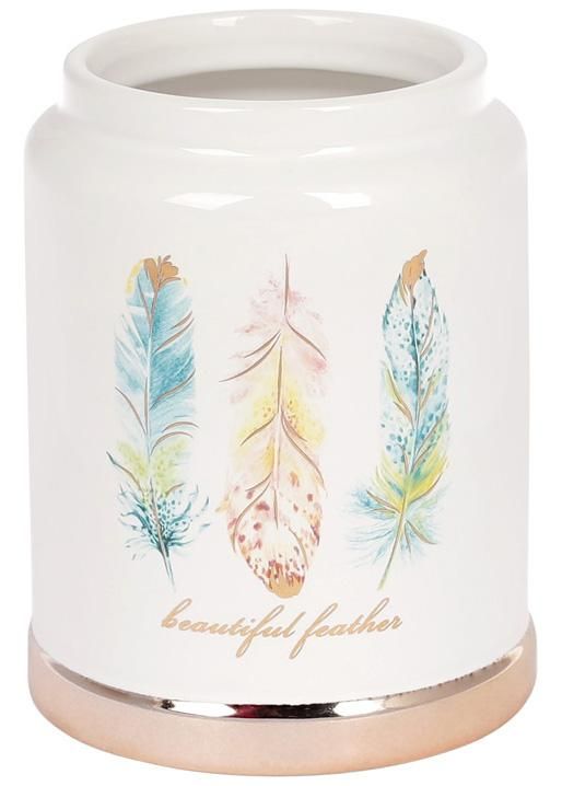 Подставка-стакан Плюмаж "Перо жар-птицы" для кухонных аксессуаров 10.2х10.2х13.2см