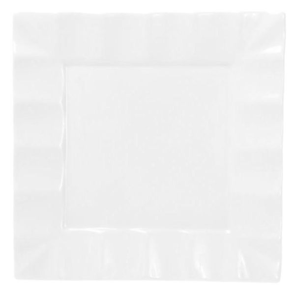 Набор 2 фарфоровые тарелки "White City Волна" 25х25см (белый фарфор)