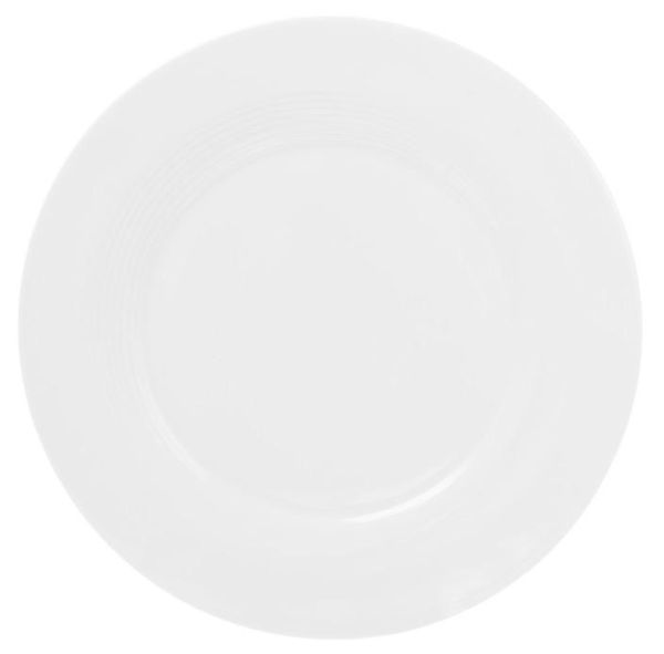 Набор 6 фарфоровых обеденных тарелок "White City" Ø25см (белый фарфор)