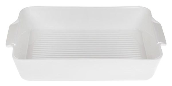 Форма для выпечки Ainsley фарфоровая 25.5х16х5см с ручками (белая)