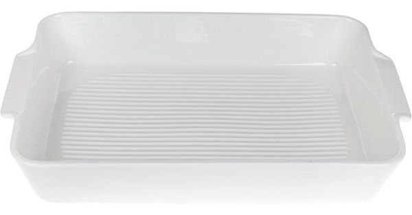 Форма для выпечки Ainsley фарфоровая 35.5х22.7х6.3см с ручками (белая)