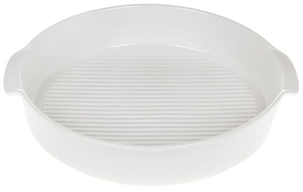 Форма для выпечки Ainsley фарфоровая круглая 25.7х23.5х5см с ручками (белая)