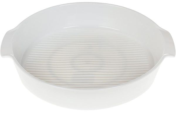 Форма для выпечки Ainsley фарфоровая круглая 30.7х27.2х5.8см с ручками (белая)