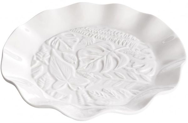 Набор 2 обеденные тарелки "White City Монстера" Ø31см, белый фарфор