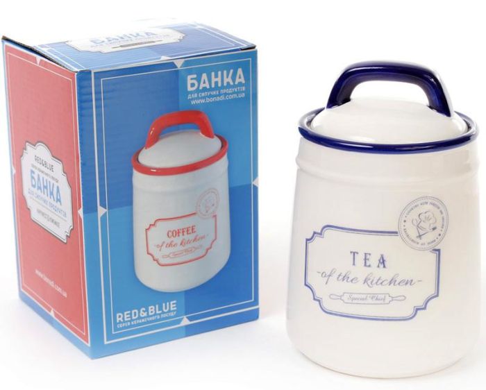 Банка керамическая Red&Blue TEA 800мл, синяя