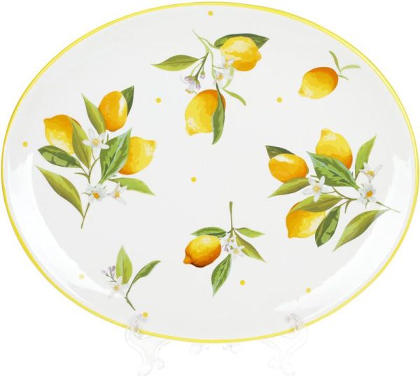 Блюдо керамическое "Цитрусовое наслаждение" овальное 30.5х25х2.5см