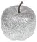 Набор 4 подвески «Яблоко» 6.5см серебристый с глиттером, пенопласт