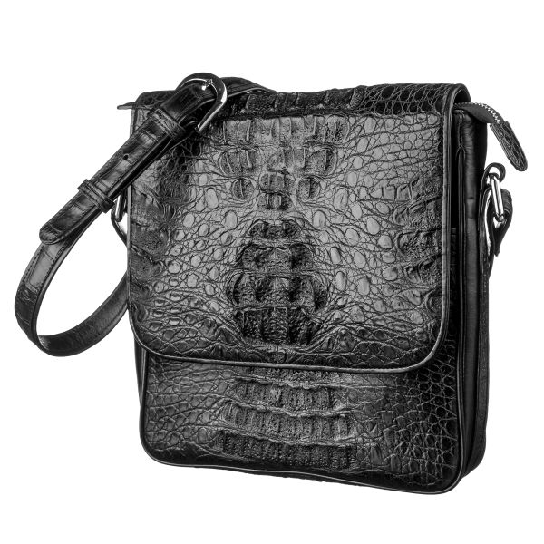 Сумка мужская CROCODILE LEATHER 18021 из натуральной кожи крокодила Черная Сумка мужская CROCODILE LEATHER 18021 из натуральной кожи крокодила Черная