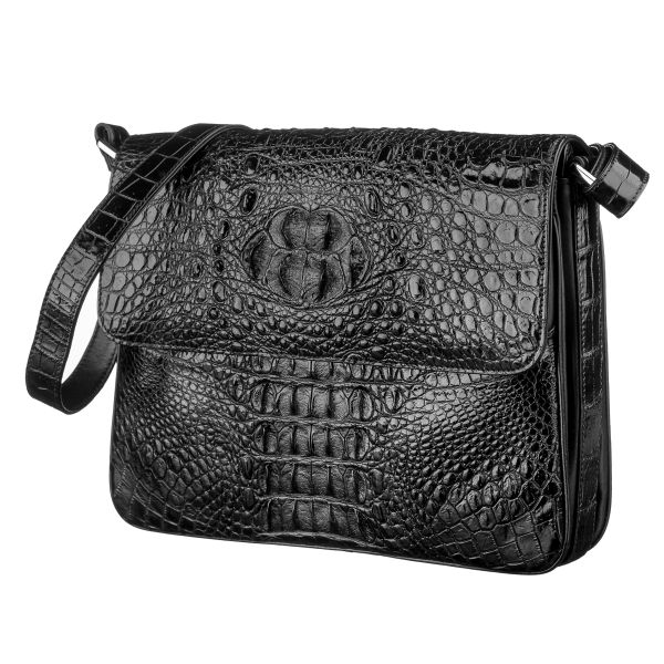 Сумка CROCODILE LEATHER 18020 из натуральной кожи крокодила Черная Сумка CROCODILE LEATHER 18020 из натуральной кожи крокодила Черная