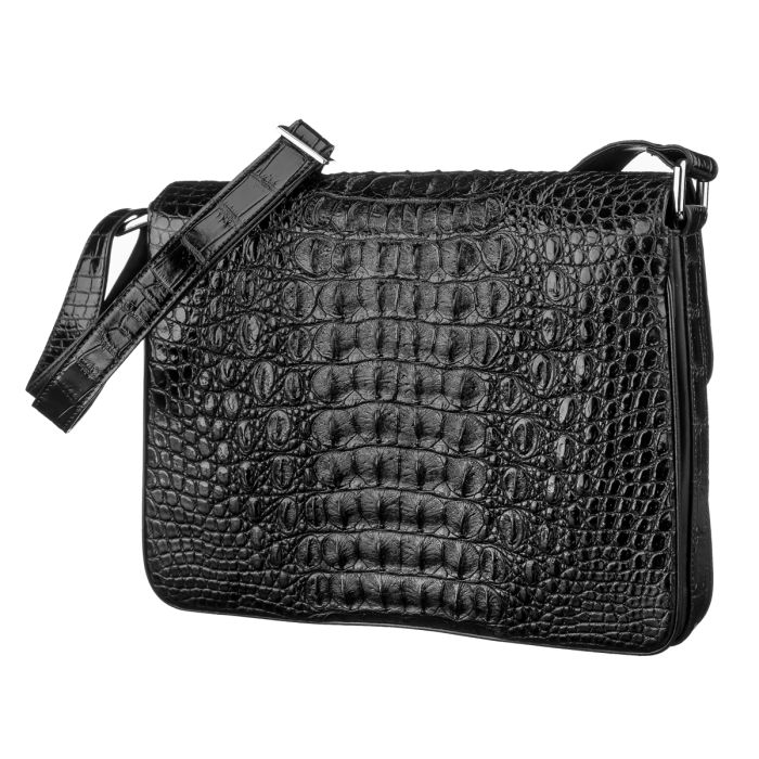 Сумка CROCODILE LEATHER 18020 из натуральной кожи крокодила Черная