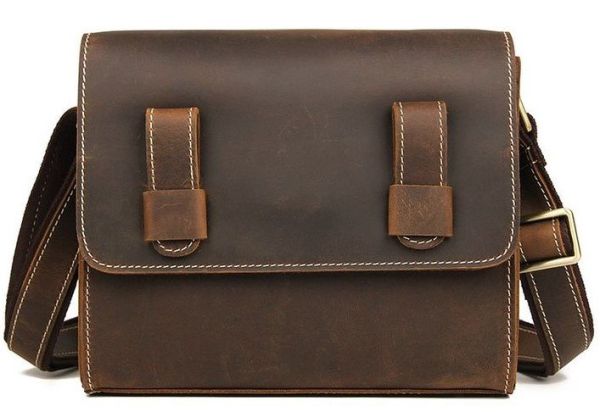 Cумка мужская-почтальонка в винтажной коже Vintage 14980 Коричневая Cумка мужская-почтальонка в винтажной коже Vintage 14980 Коричневая
