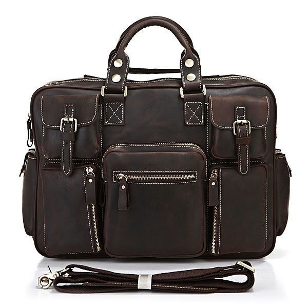 Сумка мужская Vintage 14757 в винтажном стиле Коричневая