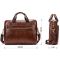 Деловая мужская сумка из зернистой кожи Vintage 14836 Коричневая