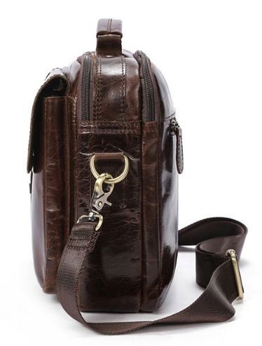 Деловая сумка на плечо кожаная Vintage 14820 Коричневая