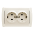 Розетка 2-я с заземлением внутренняя VIKO Carmen Крем(10)